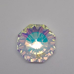Swarovski Crystal Clear AB Sunburst Octagon 6208 Pendant; 18mm or 28mm; Rare, Vintage; Beautiful! Large