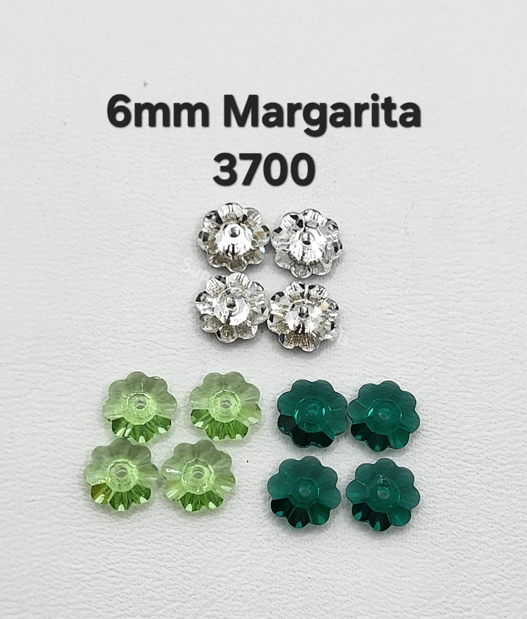 12pc Swarovski Crystal 6x2mm Faceted Margarita Flower 3700 Bead