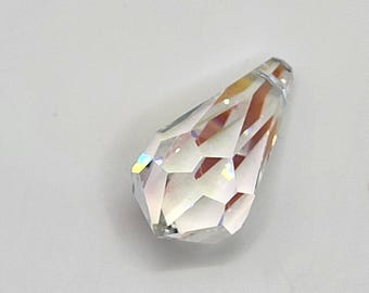 Swarovski Crystal Clear AB 28x14mm Faceted Teardrop 6000 Pendant/ Suncatcher/ Prism; Extra large!!
