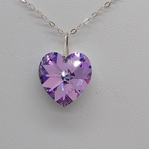 Heart Necklace Made with Swarovski(R) Crystals Heart and Drops Sterling Silver Heart Necklace Made with Swarovski(R) Crystals Heart and Drops Sterling Silver