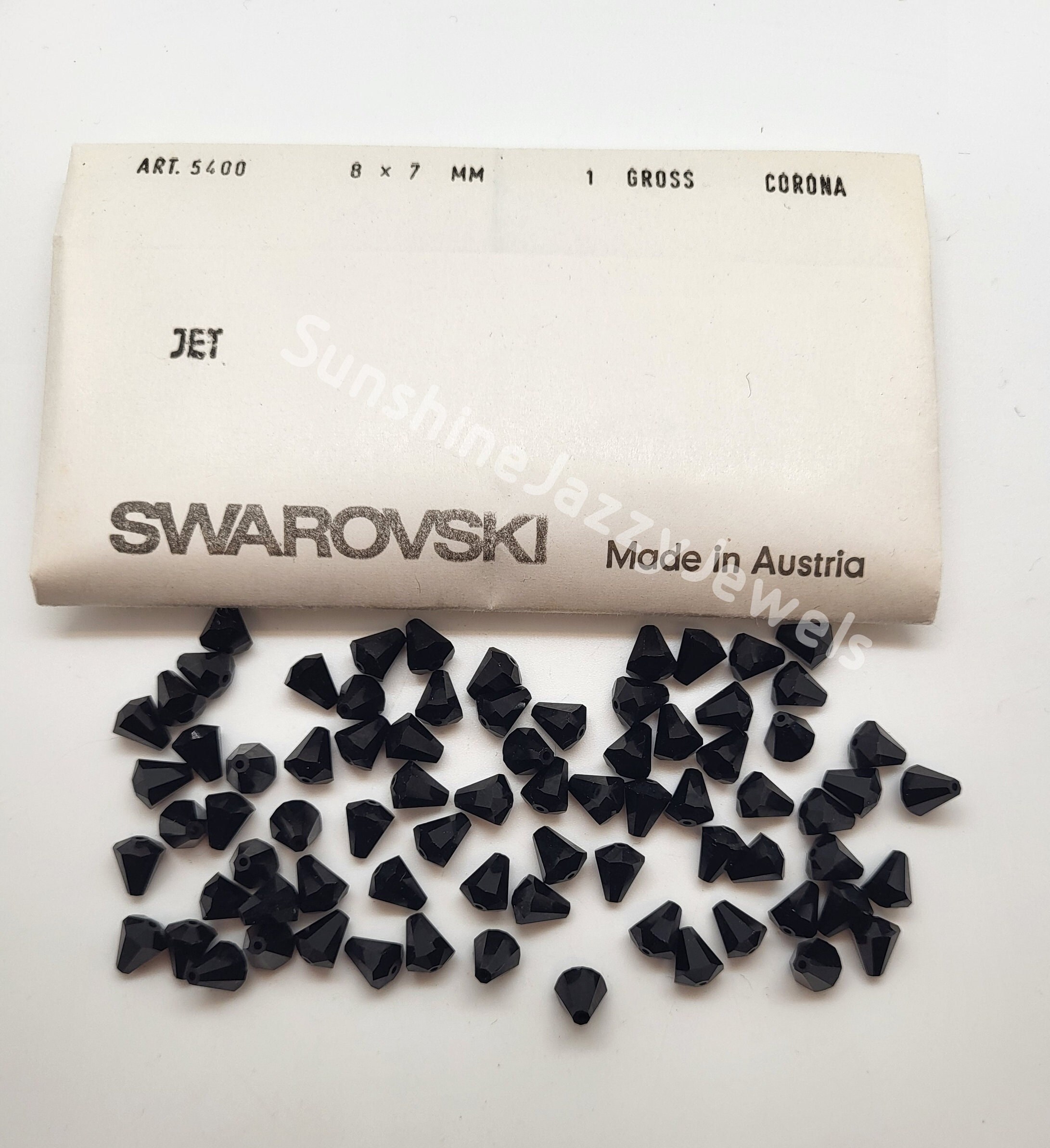 Factory Pack Swarovski Crystal Jet Black 8x7mm Faceted Cone