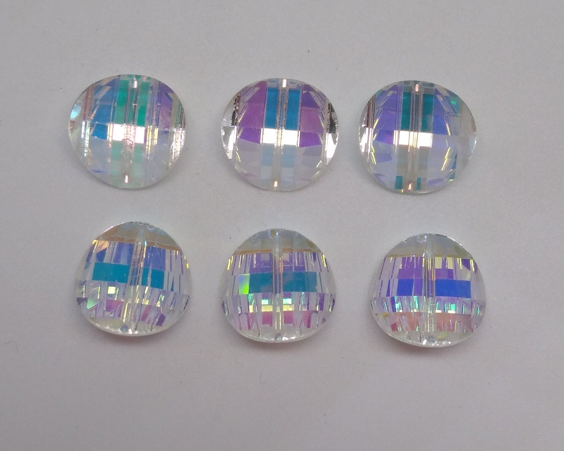 6pc Swarovski Crystal Clear AB 14mm Pagoda 5107 Beads; 3