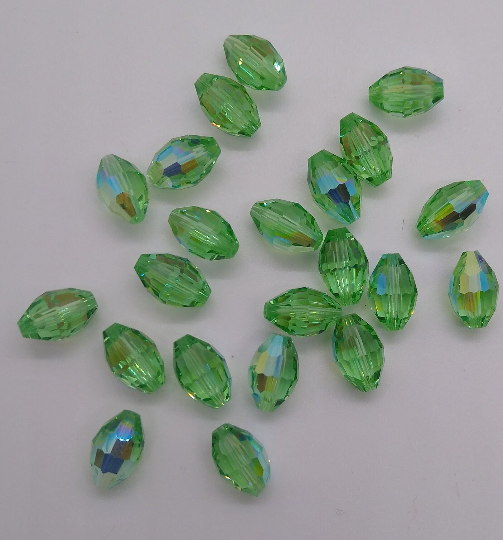 6pc Swarovski Crystal Clear AB 15x10mm Faceted Oval 5200 Bead; Vintage!