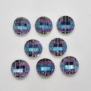 8pc Swarovski Crystal Wistaria 12mm Pagoda 5107 R Beads;  Rare!  AKA Potato Chip Beads; Vintage; Right Side