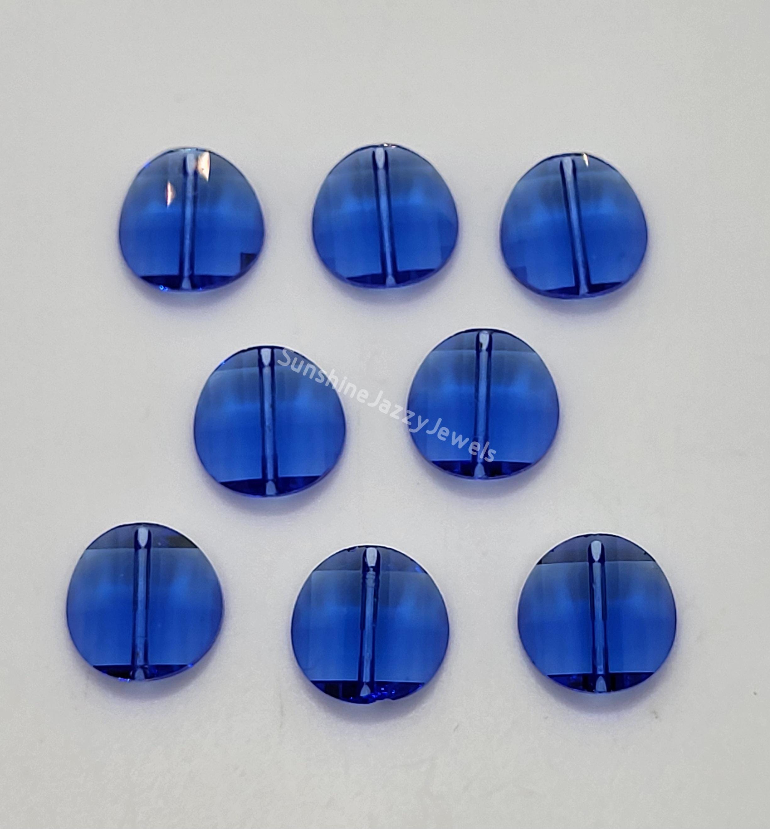 8pc Swarovski Crystal Sapphire 12mm Pagoda 5107 Beads; Aka Potato