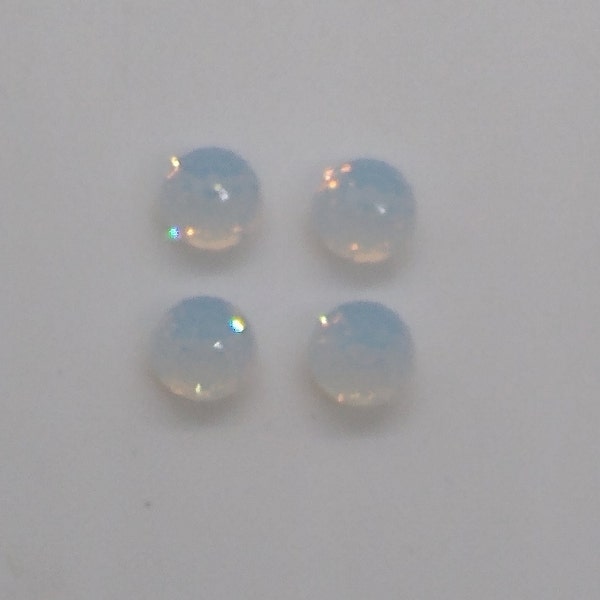 4pc Swarovski Crystal White Opal CAL 8mm Disco Ball 4861 Fancy Stone; 3/4 Flatback Rhinestone; Vintage; Rare; Nails, Earrings, Embellishment