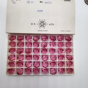 Factory Pack Swarovski Crystal Rose 12mm Lentil 5100 Beads; 48pc aka aspirin or tablet; art 335; Pink