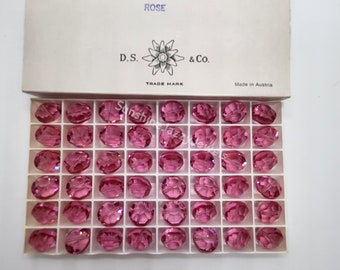 Factory Pack Swarovski Crystal Rose 12mm Lentil 5100 Beads; 48pc aka aspirin or tablet; art 335; Pink