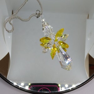 Swarovski Crystal Light Topaz Angel Suncatcher/ Prism/ Ornament; Yellow; November Birthstone; Great Gift!