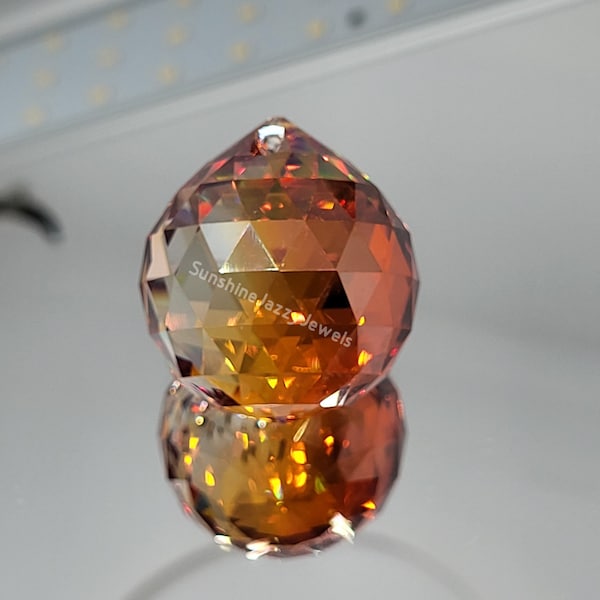 Swarovski Crystal Red Magma 30mm Ball Prism 8558 Suncatcher; Logo Etch; Beautiful!