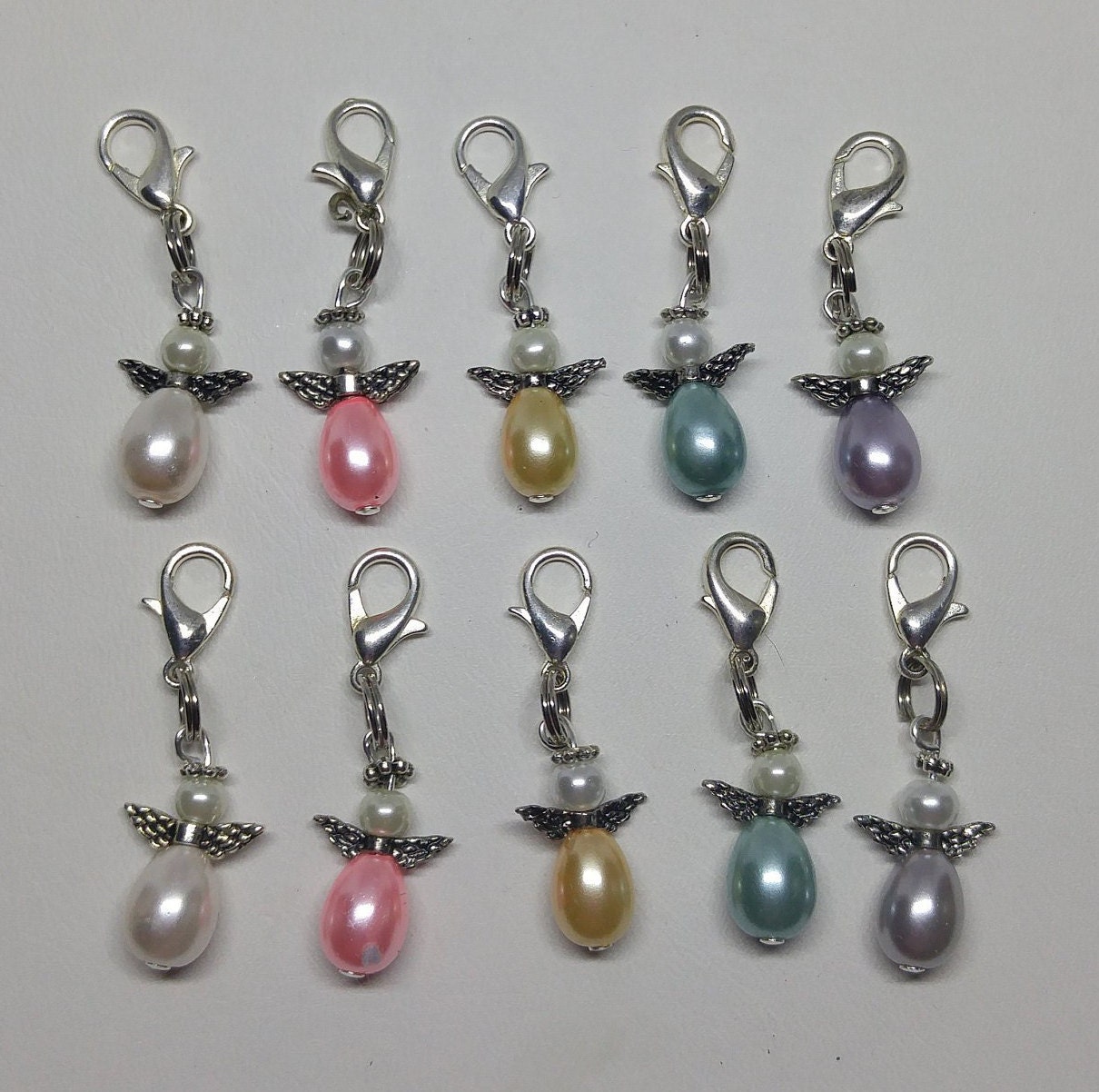 5 or 20pc Handmade Beaded Guardian Angel Zipper Pull/ Charm; Thank You  Gifts
