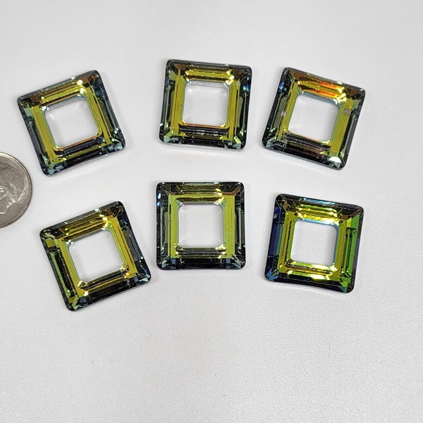 CLEARANCE MIX!  Swarovski Crystal Sahara 20mm Cosmic Square 4439 Fancy Stone Components; 6pc; Defects