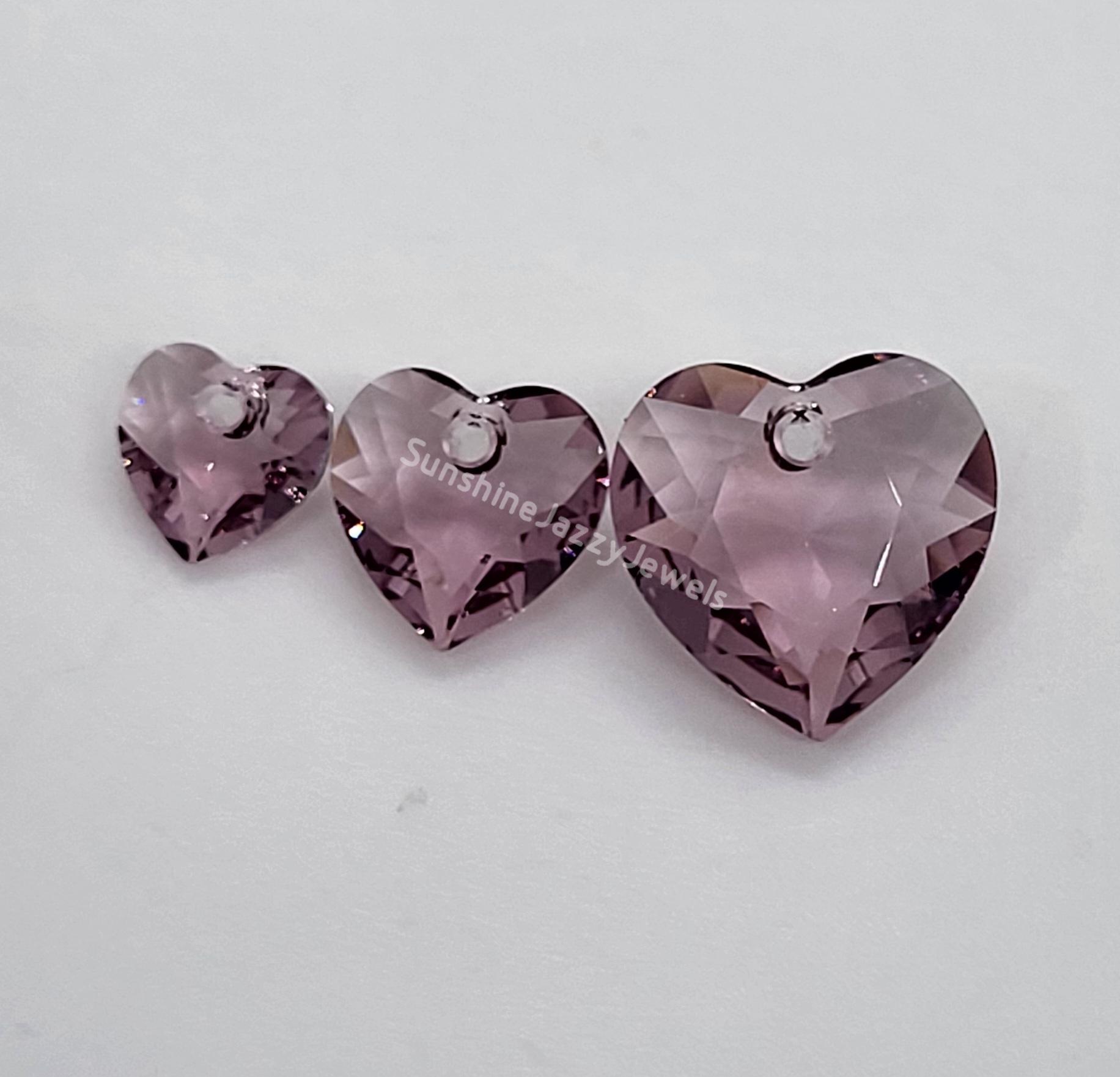 Swarovski Crystal Heart Cut 6432 Pendants; 10.5mm (2pc) or 14.5mm