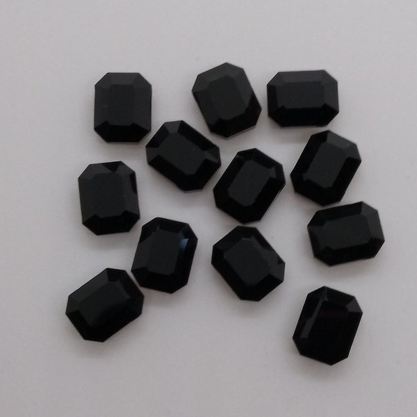 Swarovski Crystal Jet Black Faceted Rectangle 5105 (Art 366) Beads; 2 Sizes: 12.5x10mm or 10x8mm