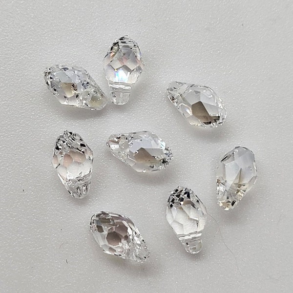 4pc Swarovski Crystal Moonlight 7x4mm Small Briolette 6007 Pendants; Teardrop