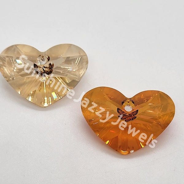 Swarovski Crystal 27mm Crazy 4 U Heart 6260 Pendant; 2 Colors: Golden Shadow or Astrial Pink