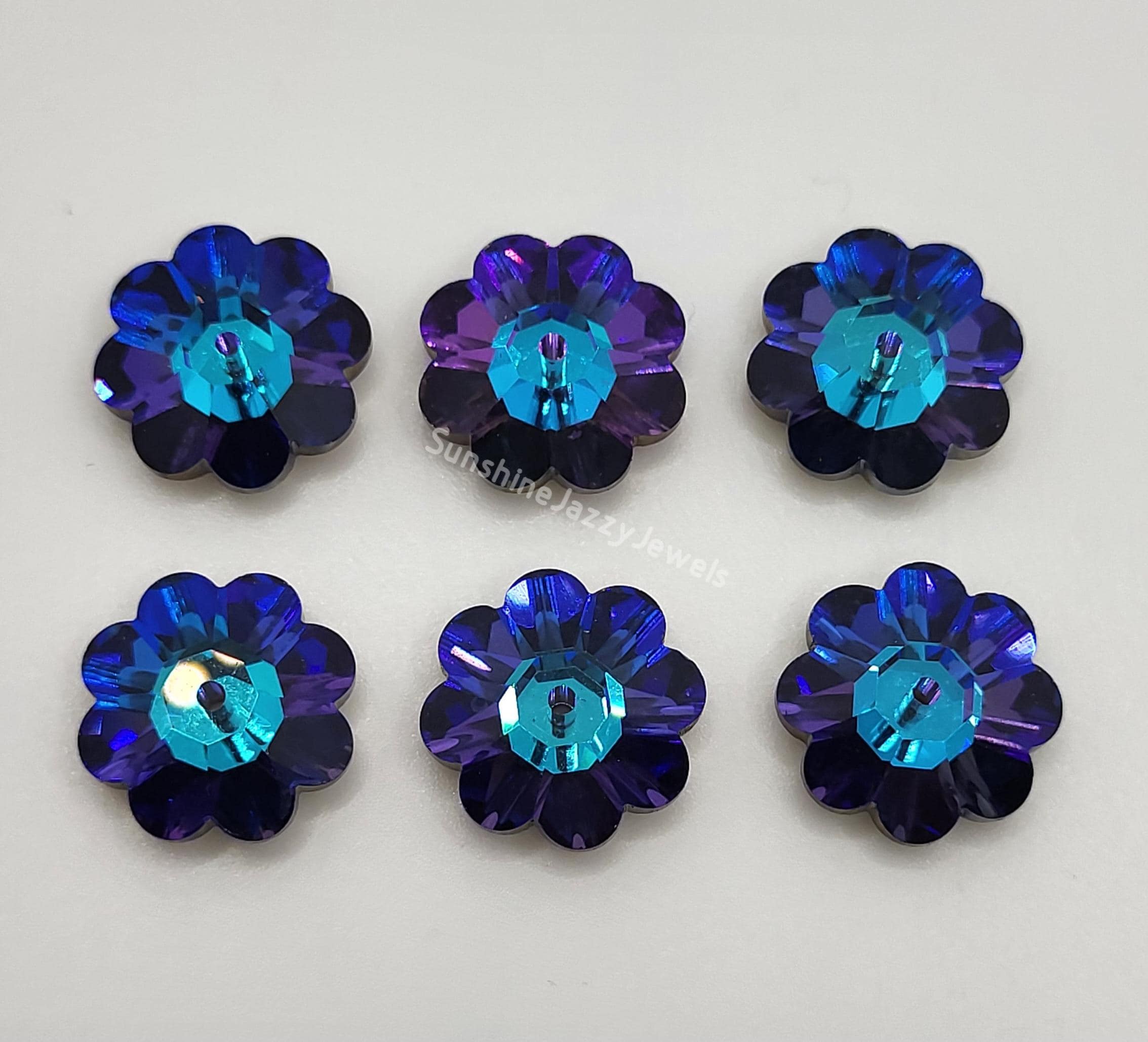 Swarovski Crystal Heliotrope Margarita Flower 3700 Beads; 5 Sizes