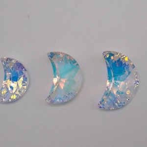 Swarovski Crystal Clear AB Moon 6722 Pendants; 14mm, 16mm, 18mm, 20mm; DISCONTINUED