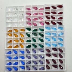 12pc Swarovski Crystal 11x5.5mm Teardrop 6000 Pendants; Many Colors!