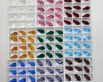12pc Swarovski Crystal 11x5.5mm Teardrop 6000 Pendants; Many Colors!