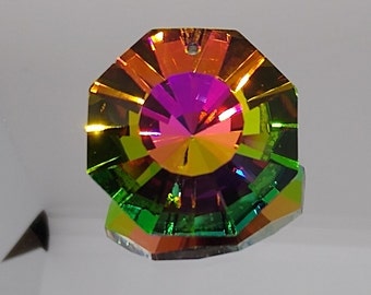 Swarovski Crystal Vitrail Medium Sunburst Octagon 6208 Pendant; 18mm or 28mm; Rare, Vintage; Beautiful!