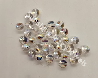 12pc Swarovski Crystal Clear AB 6mm Soap Ball Round 5090 Beads; Rare!  Vintage!