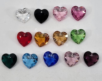 Swarovski Crystal Heart Cut 6432 Pendants; 10.5mm (2pc) or 14.5mm (1pc)