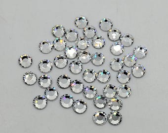 50 cristales Swarovski transparentes SS20/5 mm con parte trasera plana, redondos, 2012