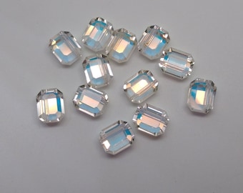 Swarovski Crystal Vintage Clear AB Faceted Rectangle 5106 Beads; 8mm, 10mm, or 12mm; Rare!