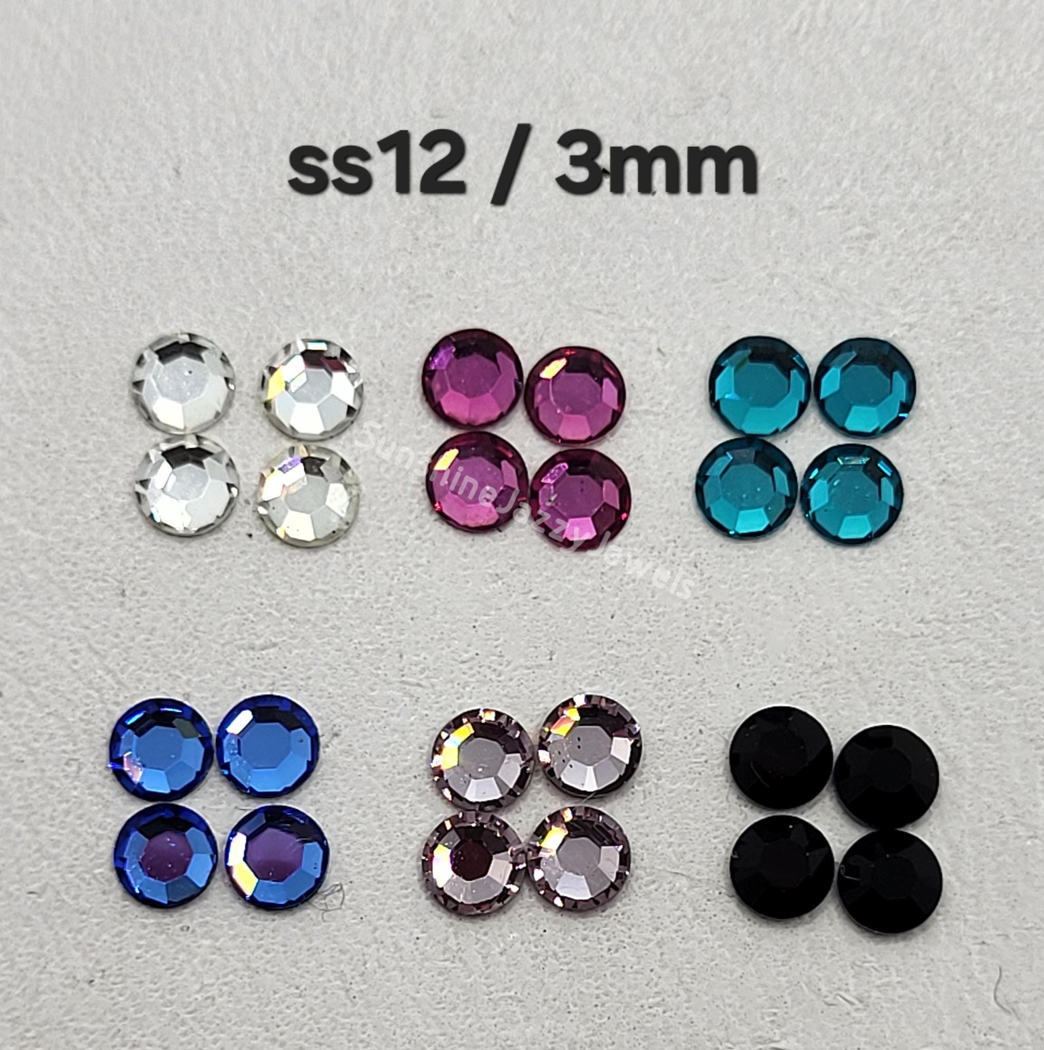 200pc Swarovski Crystal Ss12 (3mm) Round Flatback Rhinestone 2000; Many ...