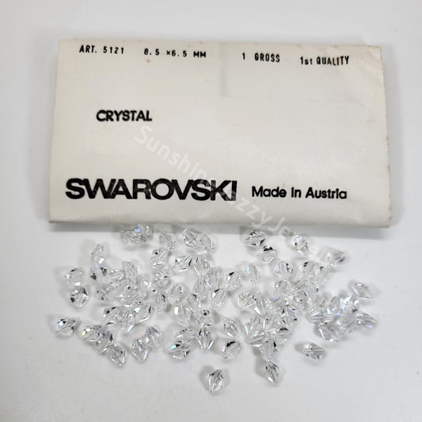 Factory Pack Swarovski Crystal Clear 8x6mm Diamond 5121 Beads; Double Spear Shape; 144pc