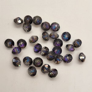 12pc Swarovski Crystal Heliotrope 6mm Flat Bicone 5307 Beads; Rondelle; Vintage!