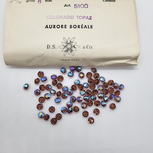 Factory Pack Swarovski Crystal Colorado Topaz AB 6mm Lentil 5100 Beads; 360pc; Vintage