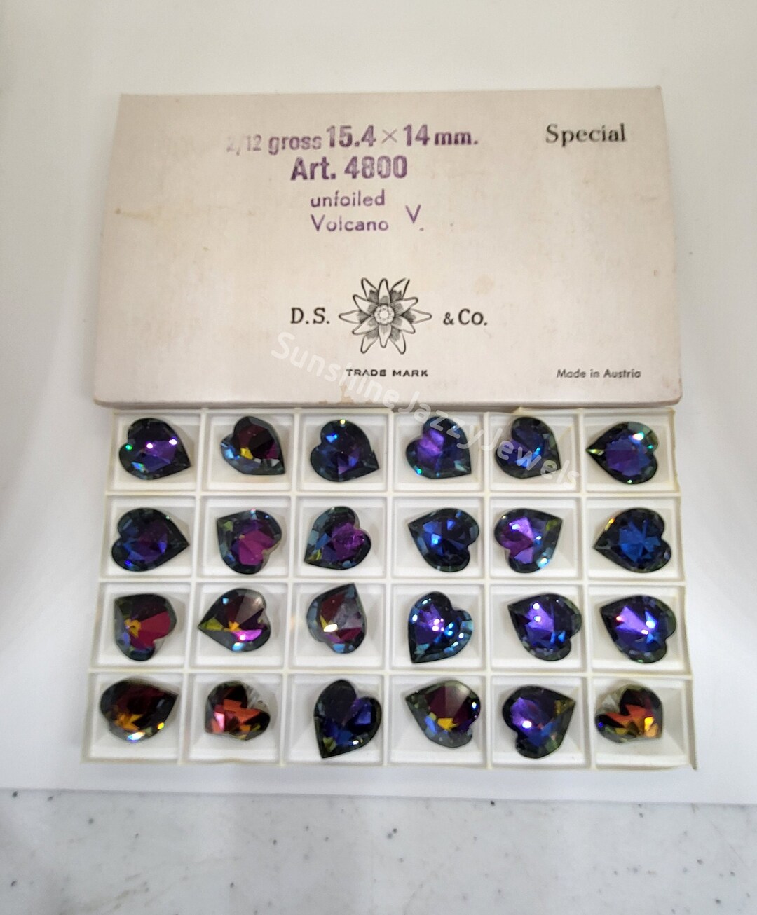 Factory Pack Swarovski Crystal Volcano 15.4x14mm Heart 4800 Rhinestone ...