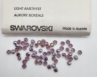 Fabriekspakket Swarovski Kristal Licht Amethist AB 6mm Linzen 5100 Kralen; 360 st; Vintage