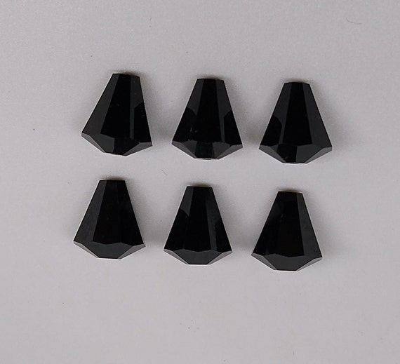 Swarovski Crystal Jet Faceted Cone 5400 Beads; 5 Sizes: 6mm