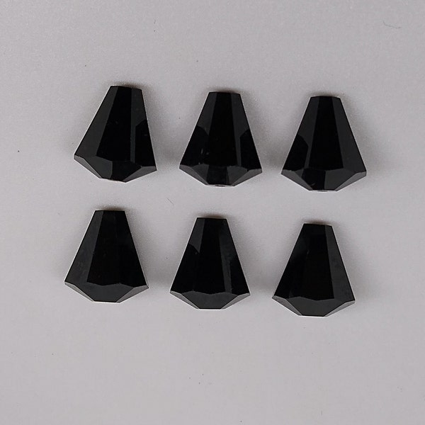 Swarovski Crystal Jet Faceted Cone 5400 Beads; 5 Sizes: 6mm, 8mm, 9mm, 10mm, 11mm