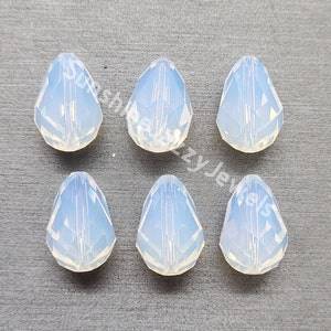 6pc Swarovski Crystal White Opal Faceted Teardrop 5500 Bead; 12x8mm, 15x10mm, or 18x12mm; Center Drilled; Vintage!