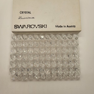 Factory Pack Swarovski Crystal Clear 12x8mm Faceted Teardrop 5500 Beads; 144pc; Vintage