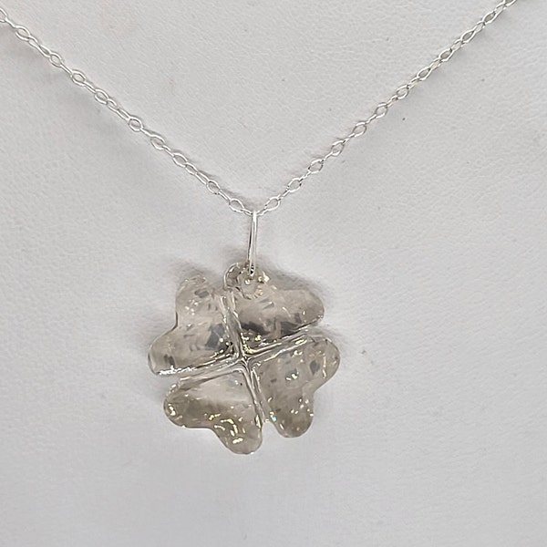 Sterling Silver Swarovski Crystal Moonlight Clover 6764 Pendant Chain Necklace; Choose Chain Length