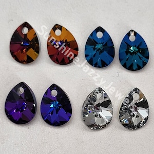 2pc Swarovski Crystal 10mm Mini Pear 6128 Pendants; Many Colors!!!