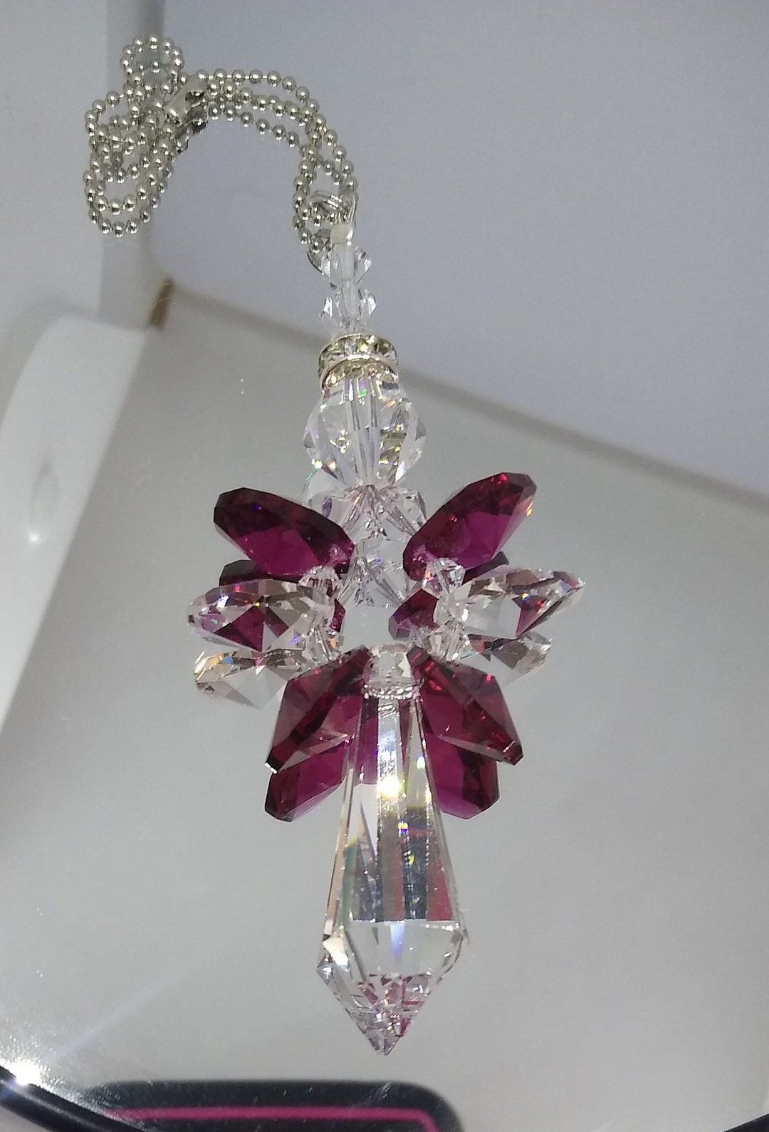 Swarovski Crystal Ruby Angel Suncatcher/ Prism/ Ornament; Red; July ...