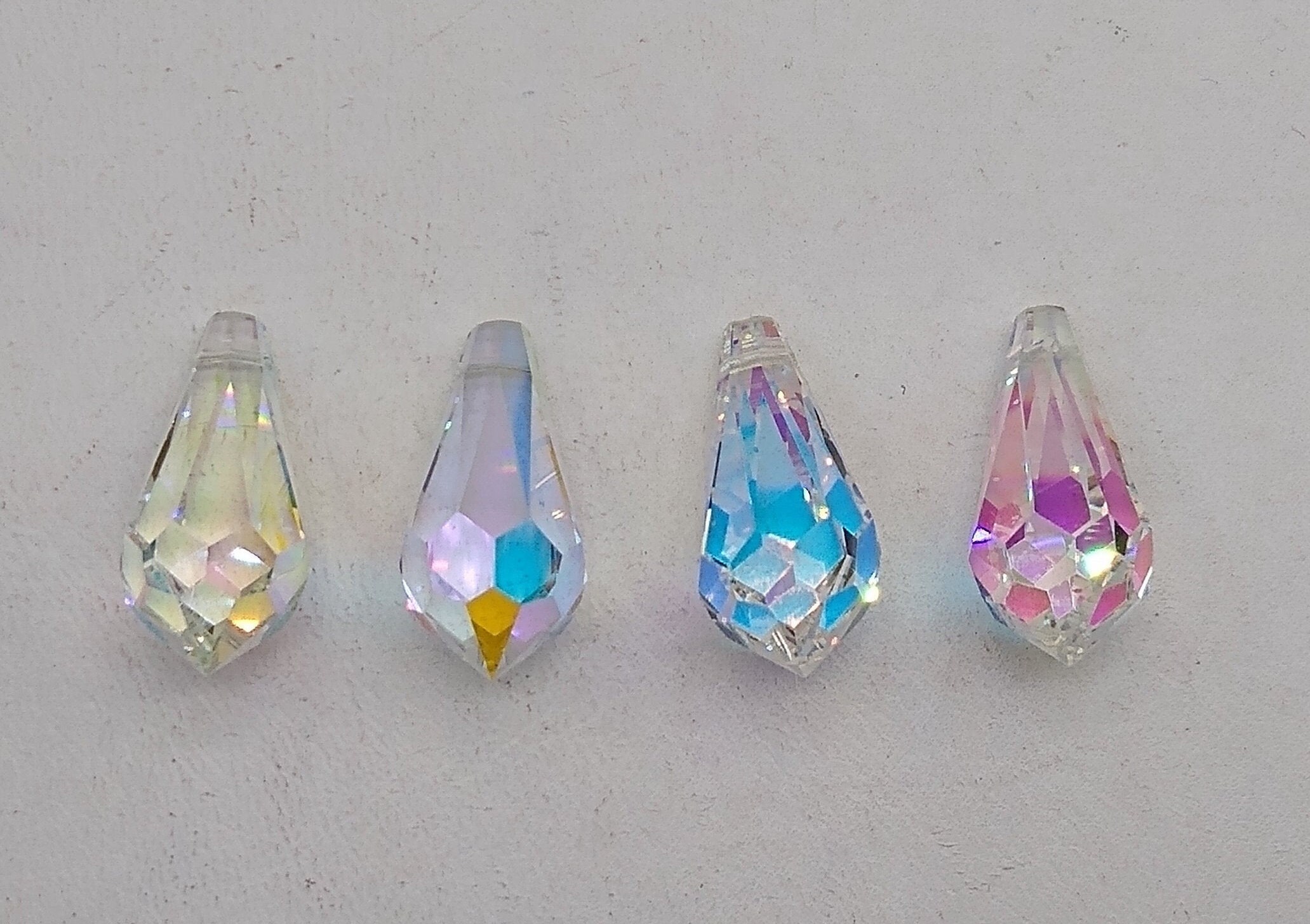 【日本未発売】 1 or Teardrop Faceted 22x11mm AB Clear Crystal Swarovski 6pc ネイルアート用品(筆など)