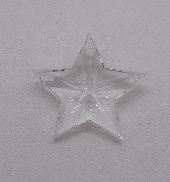 Swarovski Crystal Vintage Clear 20mm Etched Star 6716 Pendant 