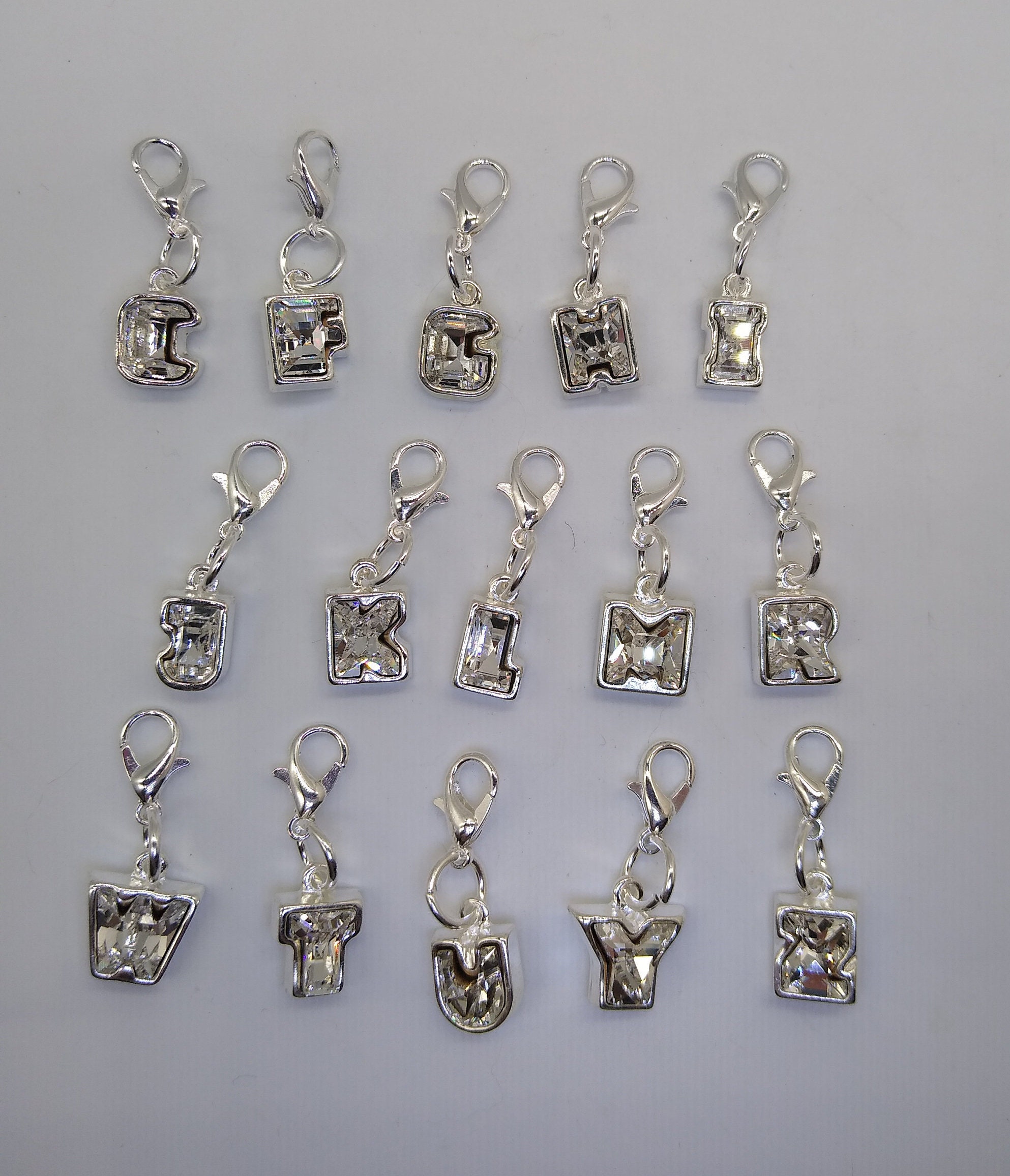 Inspired Silver Ornamento Natalizio 'My Script Initials' - Lettera L, Ciondolo Quadrato Con Zirconia, Pupazzo Di Neve In Argento 6,3 Cm