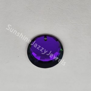 Swarovski Crystal Heliotrope 17mm Round Disc 6210 Pendant; Purple and Blue Blend; Mirror Like Effect