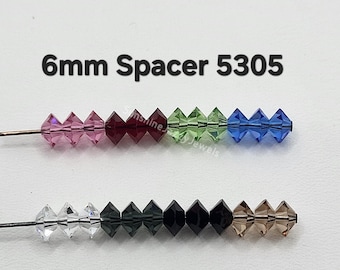 12pc Swarovski Crystal 6mm Flat Bicone/ Rondelle 5305 Beads; Many Color Choices!