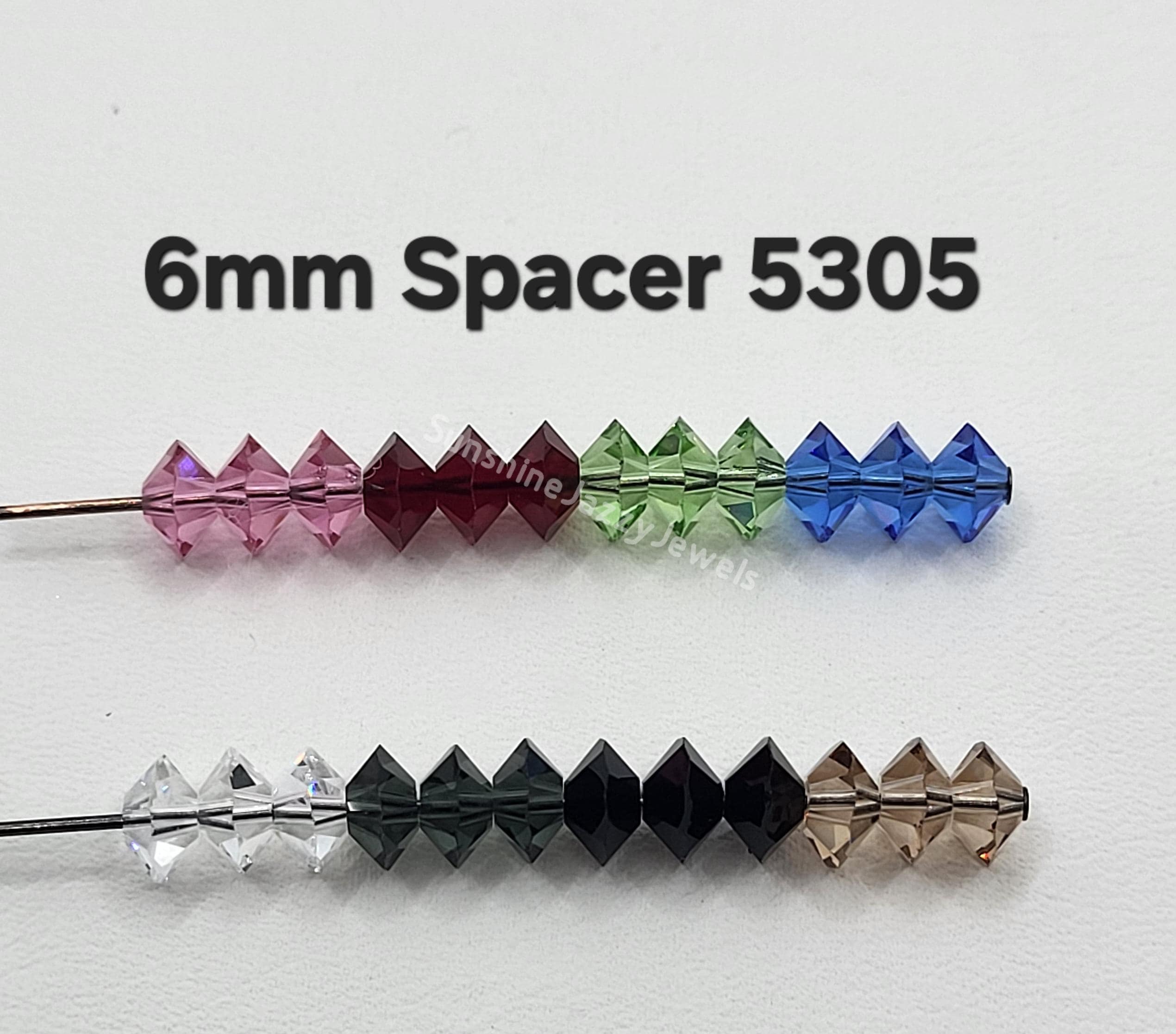 12pc Swarovski Crystal 6mm Flat Bicone/ Rondelle 5305 Beads; Many