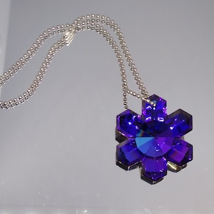 Swarovski Crystal Heliotrope 30mm Snowflake 8811 Suncatcher/ Ornament/ Pendant; Rare!  Purple Blue Mix