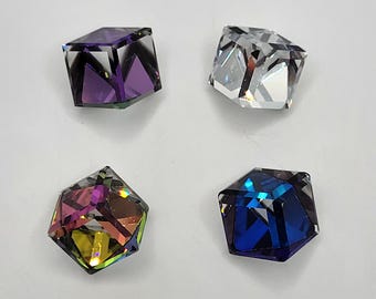 Swarovski Crystal 3/4 Flatback Cube 4841 Fancy Stone/ Rhinestone